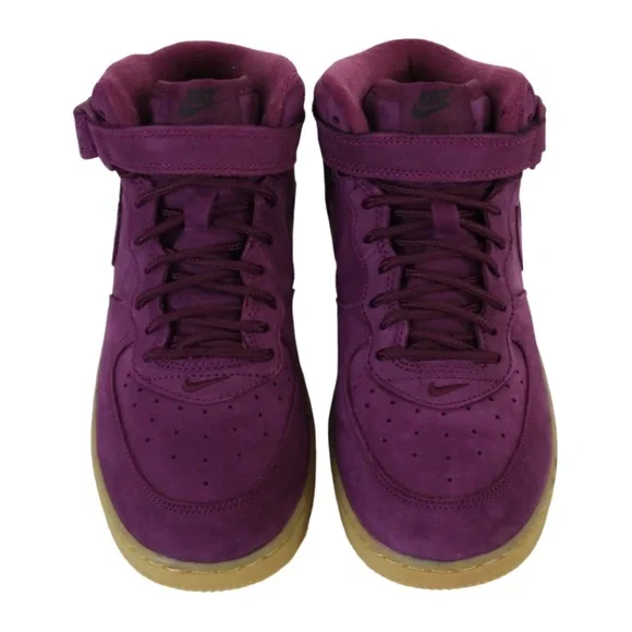 NIKE AIR FORCE MID Size: 3Y Big Kid Color:BORDEAU/BORDEAUX-GUM